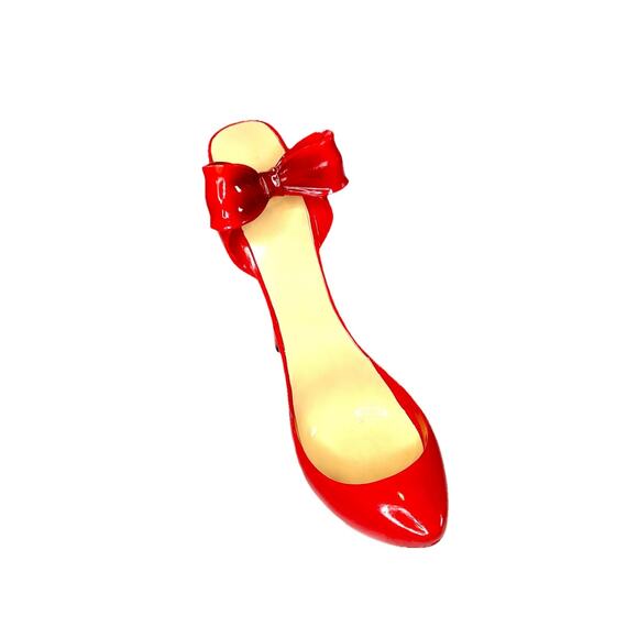 Classic Red High Heel Bow Tie Stiletto Decorative Wine Bottle Holder - Picture 4 of 6